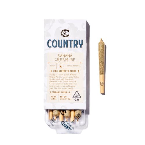 Country Ultra Premium Flower - Pre-roll 6pk - Banana Cream Pie - 3.6g